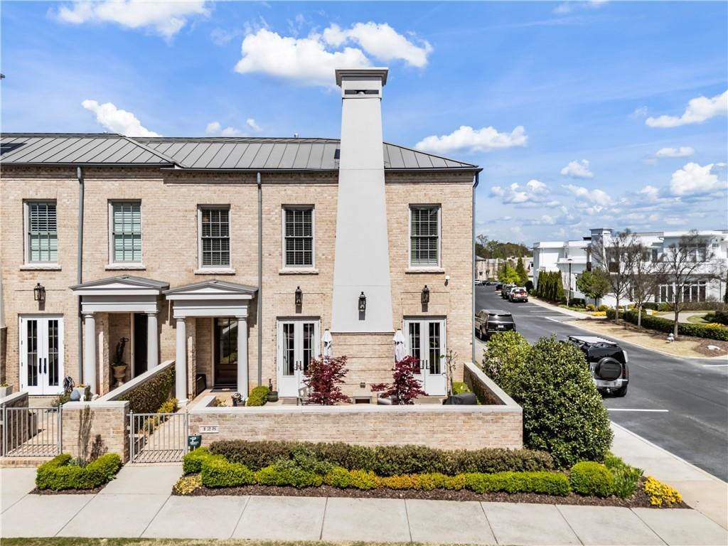 Modern brick townhome row